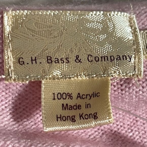 Vintage G.H. Bass & Company sweater Womens Sz M scoop neck ultra soft Hong Kong - Picture 9 of 11